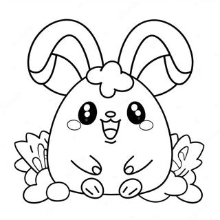 Cute Easter Squishmallow With Bunny Ears Coloring Page 38643-31057