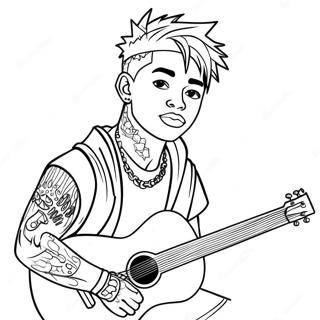 Xxxtentacion With Guitar Coloring Page 38673-31079