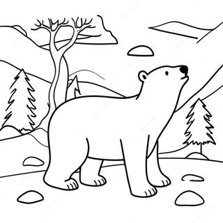 Polar Bear In A Snowy Landscape Coloring Page 38682-31082