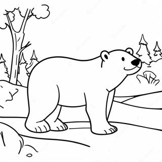 Polar Bear In A Snowy Landscape Coloring Page 38682-31084