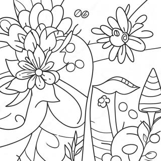 Colorful Spring Flowers Coloring Page 38693-31097