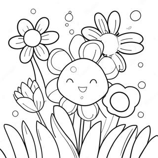 Colorful Spring Flowers Coloring Page 38693-31098