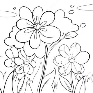 Colorful Spring Flowers Coloring Page 38693-31100