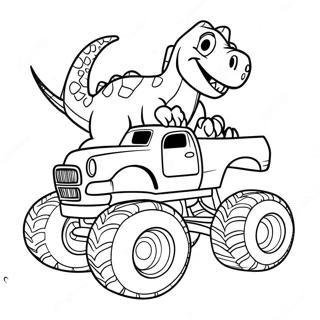 Dinosaur Monster Truck Coloring Pages