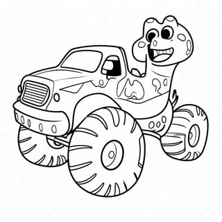 Colorful Dinosaur Monster Truck Adventure Coloring Page 38703-31106