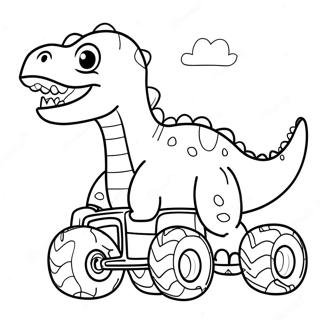 Colorful Dinosaur Monster Truck Adventure Coloring Page 38703-31107