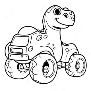 Colorful Dinosaur Monster Truck Adventure Coloring Page 38703-31108