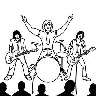 Rock N Roll Band On Stage Coloring Page 38713-31113