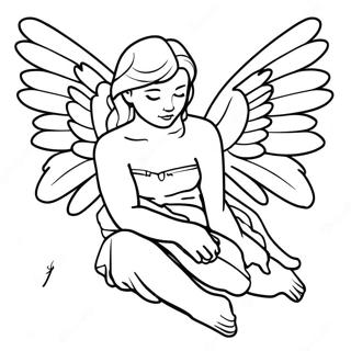 Fallen Angel Fairy For Adults Coloring Pages