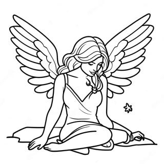 Fallen Angel Fairy Coloring Page 38722-31119