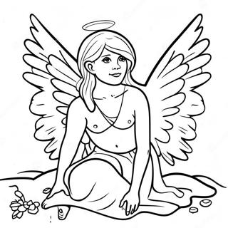 Mystical Fallen Angel Fairy Coloring Page 38723-31121