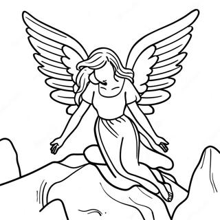 Mystical Fallen Angel Fairy Coloring Page 38723-31122