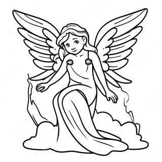 Mystical Fallen Angel Fairy Coloring Page 38723-31124