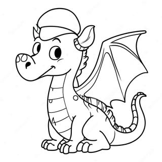 Festive Dragon With Santa Hat Coloring Page 38733-31141