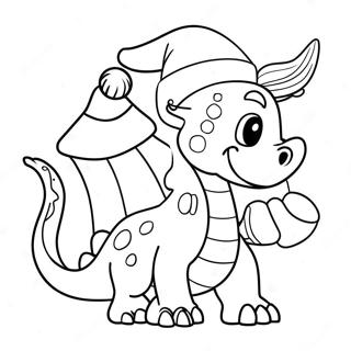 Festive Dragon With Santa Hat Coloring Page 38733-31142