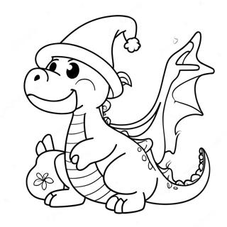 Festive Dragon With Santa Hat Coloring Page 38733-31143