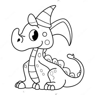 Festive Dragon With Santa Hat Coloring Page 38733-31144