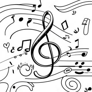 Colorful Music Notes And Clefs Coloring Page 38773-31162