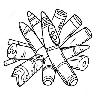 Crayons Coloring Page For Kids 38822-31200