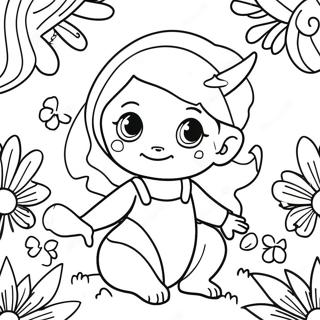 Magical Pixie In A Flower Garden Coloring Page 38833-31211