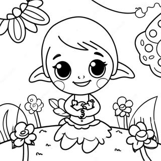 Magical Pixie In A Flower Garden Coloring Page 38833-31212