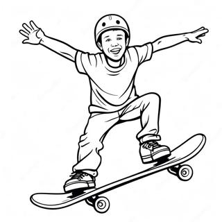 Thrasher Skateboarder Performing Tricks Coloring Page 38873-31242