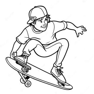 Thrasher Skateboarder Performing Tricks Coloring Page 38873-31244