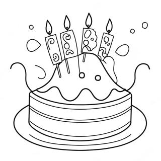 Happy Birthday Sister Cake Coloring Page 38892-31256