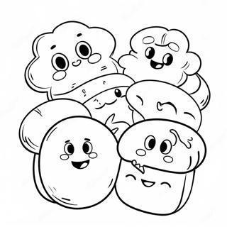 Funny Bread Characters Coloring Page 38933-31288