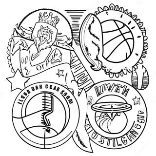 Colorful Nba Team Logos Coloring Page 39003-31337