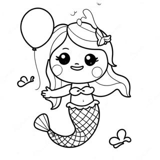 Happy Birthday Mermaid Coloring Pages