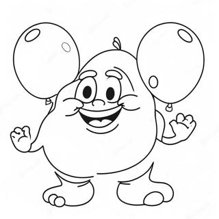 Happy Grimace With Balloons Coloring Page 3902-3213