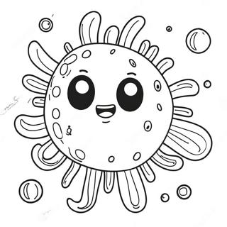 Cute Cartoon Bacteria Coloring Page 39033-31357