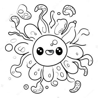 Cute Cartoon Bacteria Coloring Page 39033-31358