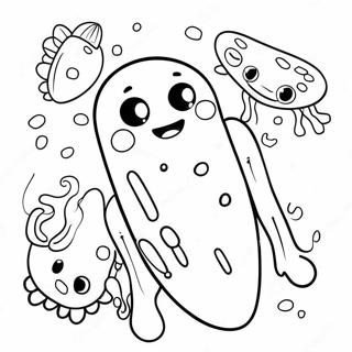 Cute Cartoon Bacteria Coloring Page 39033-31359