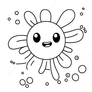 Cute Cartoon Bacteria Coloring Page 39033-31360