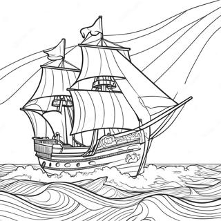 Detailed Mayflower Voyage Coloring Page 39073-31393