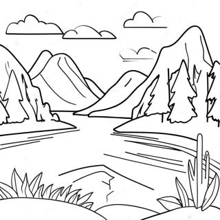 Beautiful Canadian Landscape Coloring Page 39093-31405