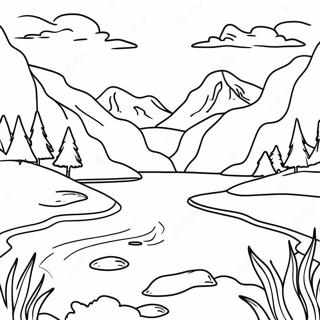 Beautiful Canadian Landscape Coloring Page 39093-31406