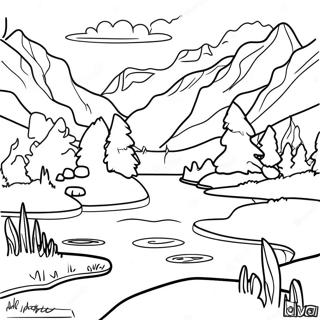 Beautiful Canadian Landscape Coloring Page 39093-31407