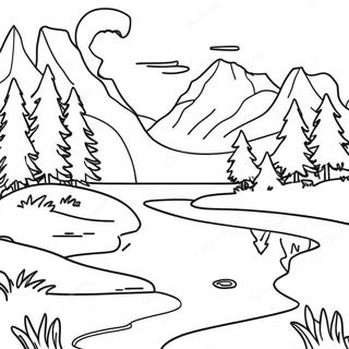 Beautiful Canadian Landscape Coloring Page 39093-31408