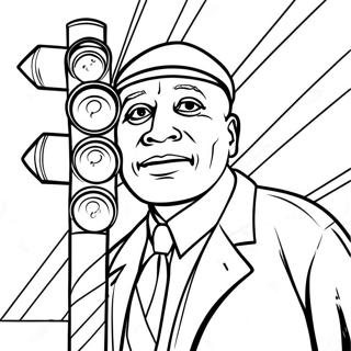 Garrett Morgan With Traffic Light Coloring Page 39103-31417