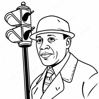 Garrett Morgan With Traffic Light Coloring Page 39103-31419