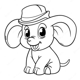 Dumbo With His Colorful Hat Coloring Page 3912-3221