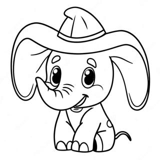 Dumbo With His Colorful Hat Coloring Page 3912-3222