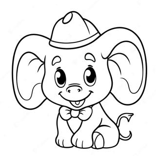 Dumbo With His Colorful Hat Coloring Page 3912-3223