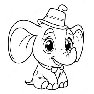 Dumbo With His Colorful Hat Coloring Page 3912-3224