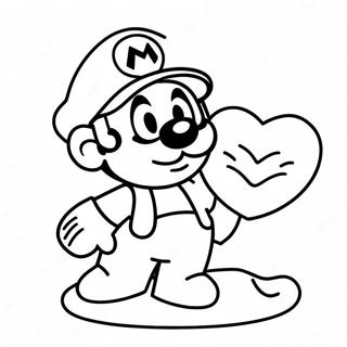 Mario Valentine S Day Coloring Page 39192-31483