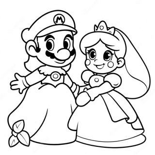 Cute Mario And Princess Peach Coloring Page 39193-31490