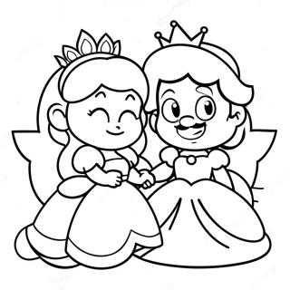 Cute Mario And Princess Peach Coloring Page 39193-31491